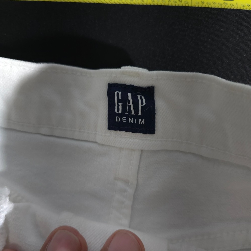 Gap Denim Shorts White Size 6 28 Cigarette Optic White Hot Pants For Good Cotton - Picture 11 of 15